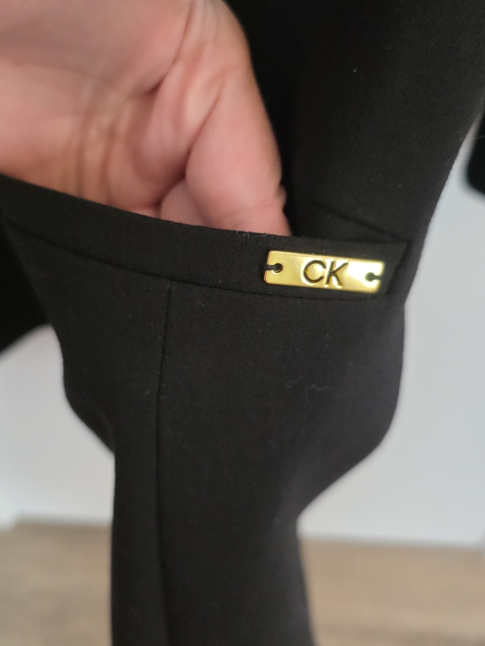 Calvin Klein Black Longline Open-Front BLAZER / JACKET - Picture 7 of 15